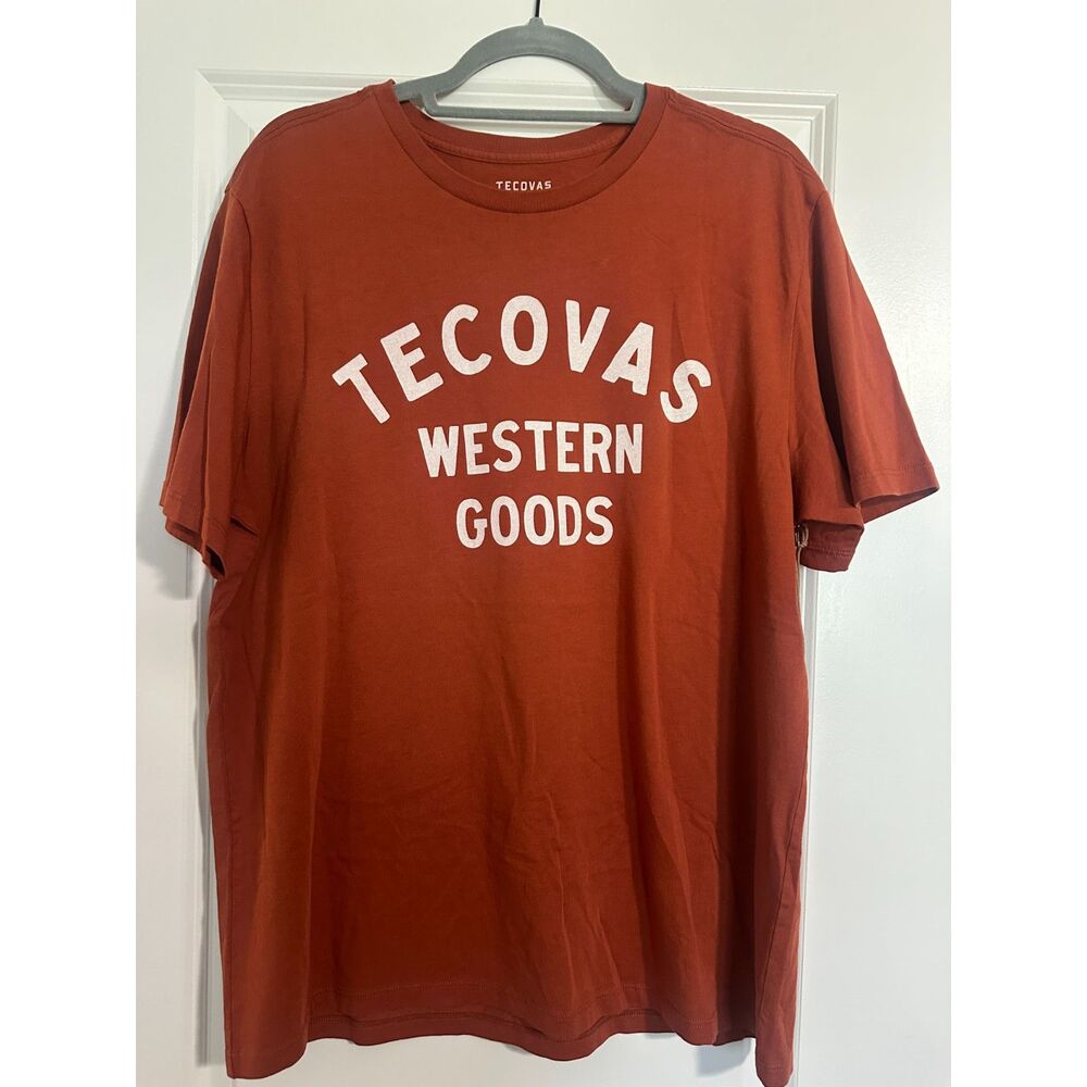 Tecovas Western Goods Men's Logo T-Shirt | Large | Rust Red | NWT